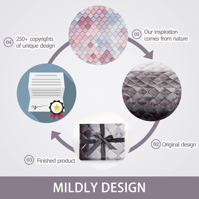 MILDLY 100% Long-Staple Cotton Duvet Cover Set Gray Beige Geometric Pattern Printed Comforter Cover 3pcs, Ultra Soft & Breathable Bedding Set - Image 4